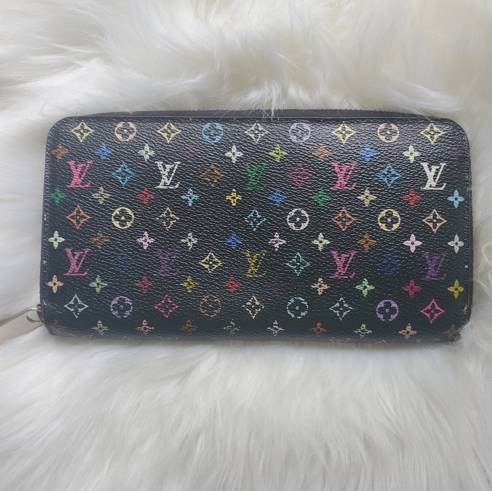 Authentic Louis Vuitton Murakami Multicolore Zippy Wallet